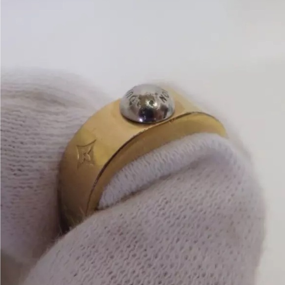 LOUIS VUITTON Nanogram Gold & Silver Ring - Size Small - Picture 10 of 14